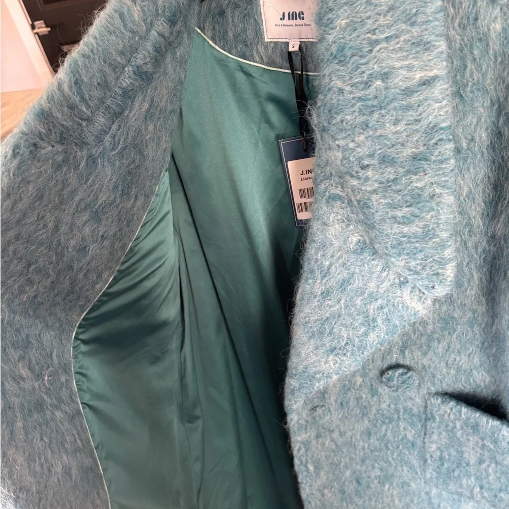 J.ING Blue Teddy Cocoon Coat - Picture 3 of 5